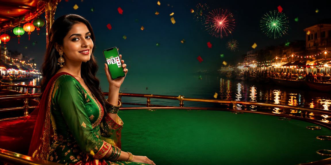 A player focused on a red-and-green rummy game in Rangpur